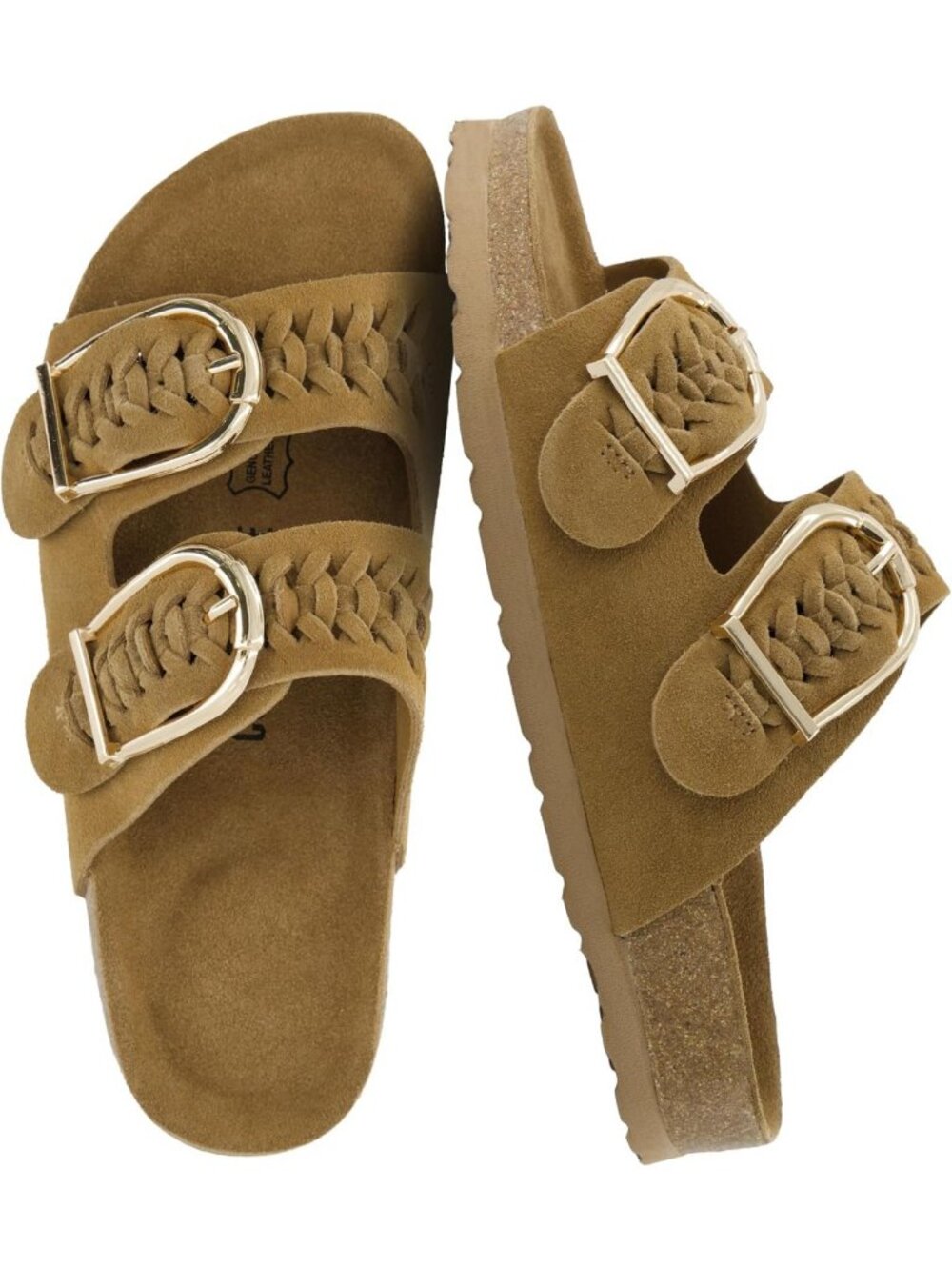Genuine Leather Braided Sandals for Women | Comfortable Cushioned Footbed